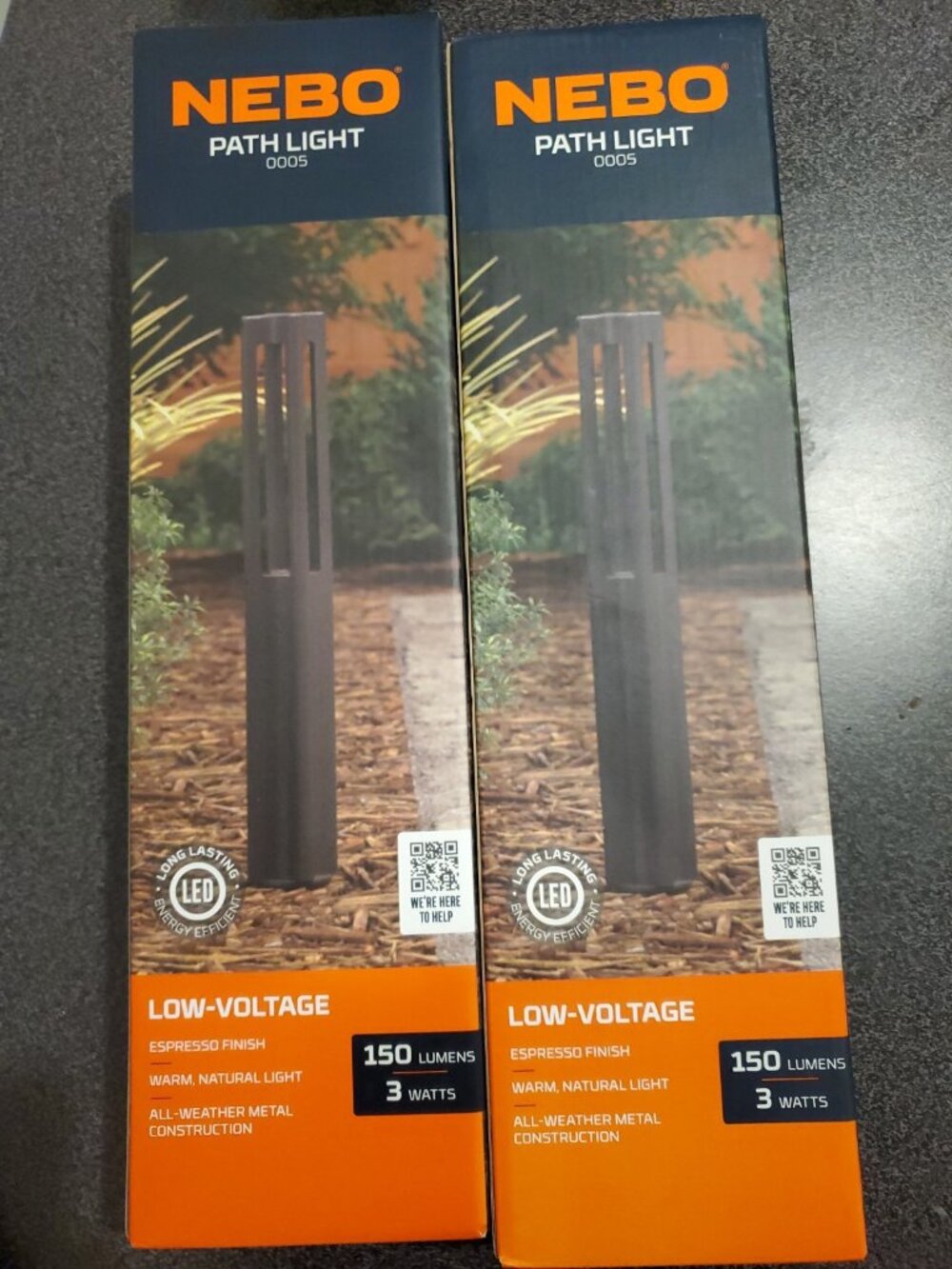 Set Of 2 Nebo Pathway Light 0005 LED Low Voltage 3W Espresso 150 Lumens